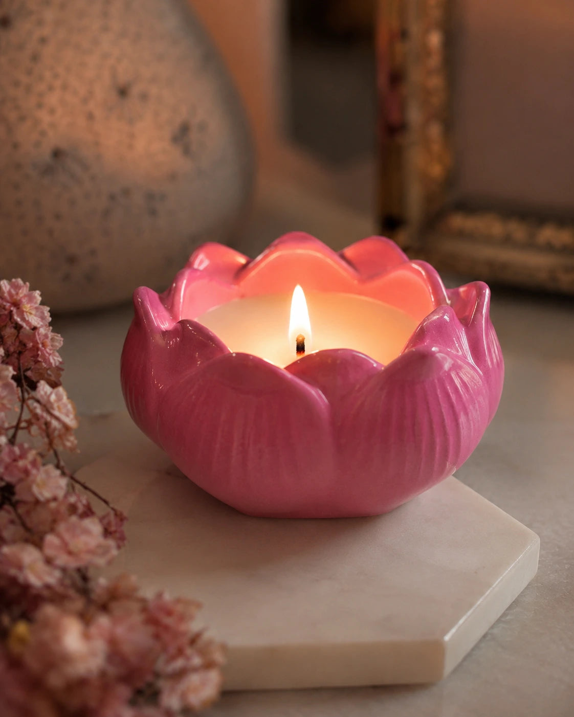 Astral Rose Concrete Jar Candle