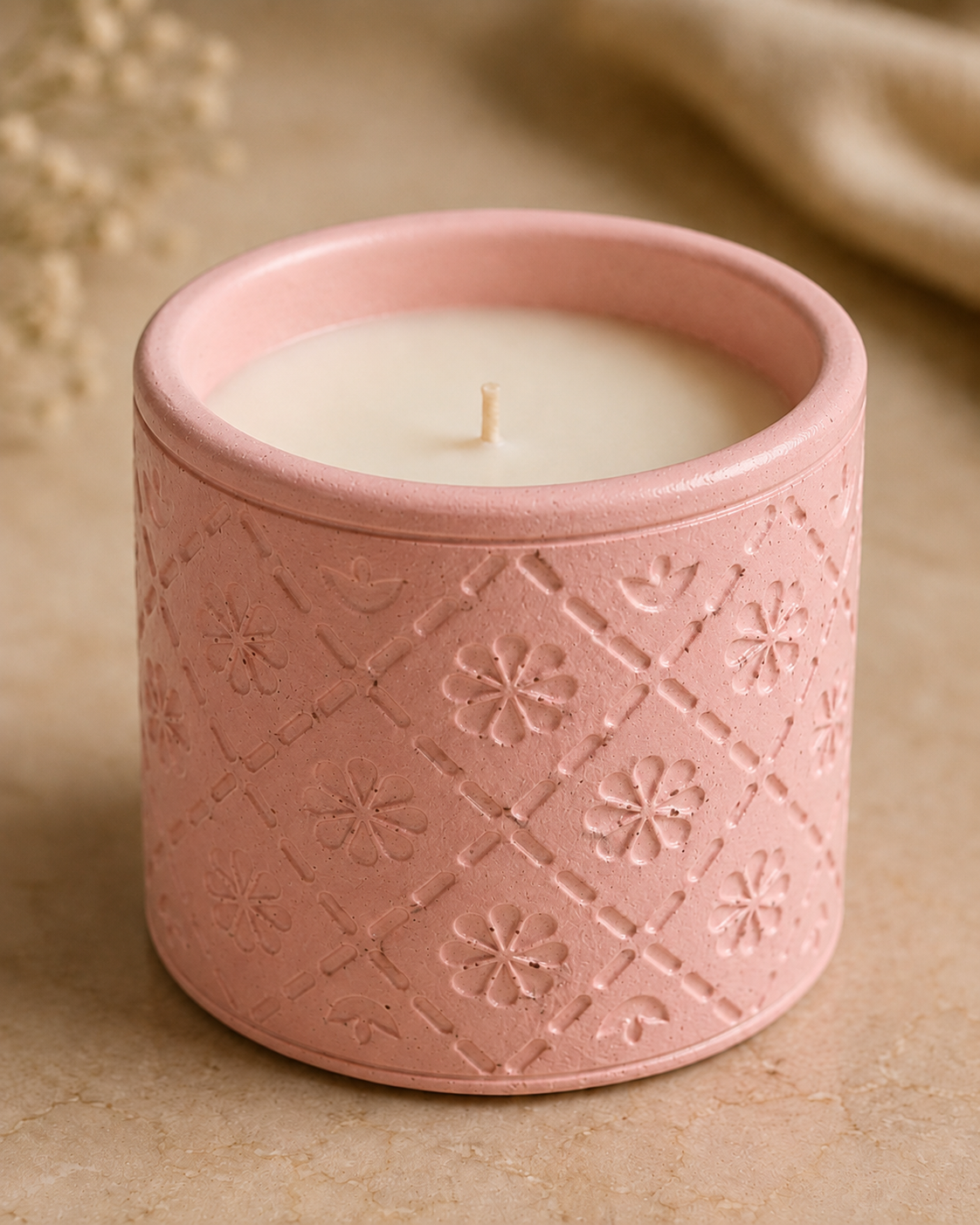 Cherry Blossom Concrete Jar Candle